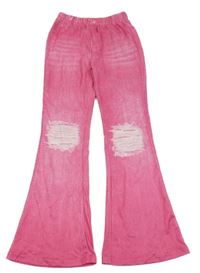 Tmavorůžové flare legíny s prošoupáním Shein