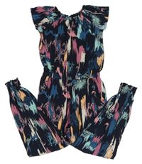 Tmavomodro-barevný bavlněný kalhotový overal S. Oliver