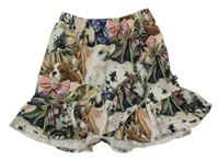 Barevná bavlněná sukně se psy a volánem Molo