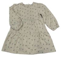 Béžovo-bílé vzorované šaty s květinami Primark