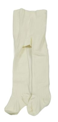 Smetanové žebrované punčocháče