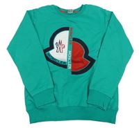 Zelená mikina s nášivkou Moncler