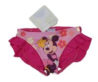 Nové - Růžovo-fuchsiové plavkové kalhotky s Minnie Disney