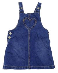 Modré riflové laclové šaty se srdcem Mothercare