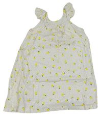 Bílé puntíkaté šaty s citrony Mothercare