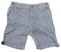 Tmavomodré melírované plátěné chino kraťasy M&S
