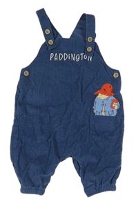 Tmavomodré manšestrové laclové kalhoty s Paddingtonem Tu
