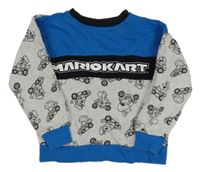 Šedo-modrá mikina s Mariem Tu