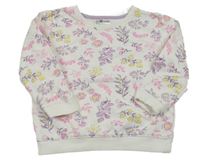 Bílo-růžová květovaná mikina Pep&Co