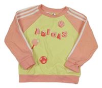 Zeleno-růžová mikina s logem Adidas