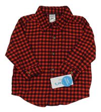 Nové - červeno-černá kostkovaná košile Carter's