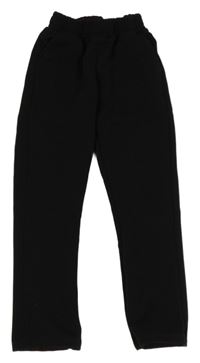 Černé žebrované tepláky 