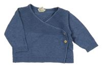 Modrý lehký zavinovací svetr 