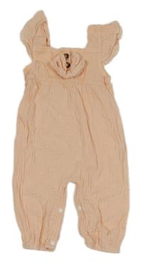 Meruňkový mušelínový overal s knoflíky 