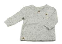 Šedé melírované žebrované triko s kapsičkou George