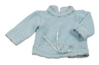 Světlemodrý propínací svetr 