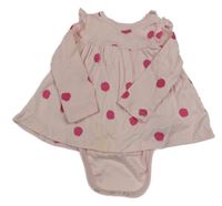 Světlerůžové puntíkaté šaty s všitým body sinsay