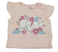 Světlerůžové tričko s kočkou Primark