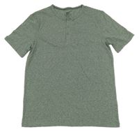 Tmavozelené melírované tričko H&M