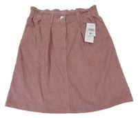 Nové - starorůžová manšestrová sukně Matalan