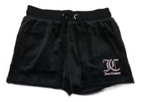 Černé sametové kraťasy s logem Juicy Couture