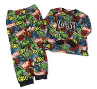 Šedo-barevné chlupaté pyžamo s Avengers Nutmeg