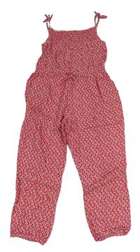 Růžový kalhotový květovaný overal zn. M&S
