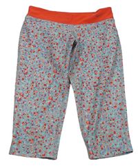 Šedo-korálovo-modré flekaté sportovní crop legíny Nike
