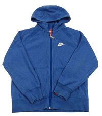Modrá propínací mikina s logem a kapucí Nike