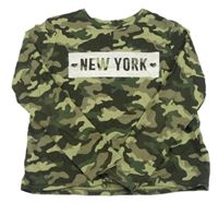 Khaki army triko s nápisem C&A