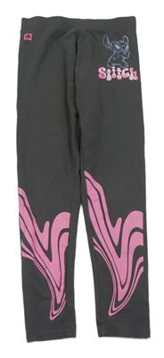 Antracitové legíny s potiskem a Stitchem Primark