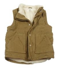 Hnědá manšestrová zateplená vesta H&M