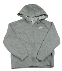 Šedá propínací mikina s logem a kapucí Nike