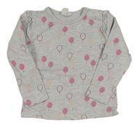 Šedé melírované triko s balonky Pocopiano