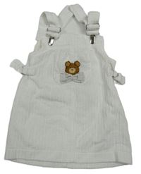 Bílé laclové manšestrové šaty s medvídkem 