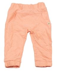 Neonově korálové puntíkaté tepláky 