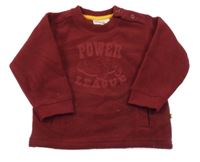 Vínová fleecová mikina s autem a nápisy Ergee