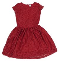 Vínové krajkové šaty C&A