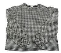 Černo-bílý vzorovaný crop svetr Zara