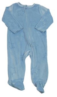 Světlemodrý sametový overal s hvězdami 