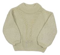 Smetanový žinylkový svetr C&A