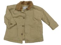 Béžová plátěná zateplená košilová bunda F&F