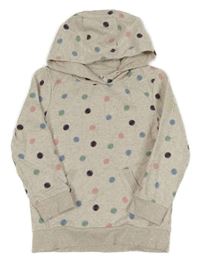 Béžovo-barevná puntíkatá mikina s kapucí Topolino