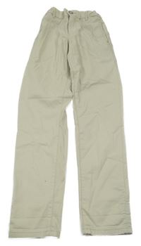 Béžové plátěné chino kalhoty Okaidi