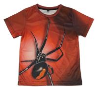 Červeno-černé sportovní tričko s pavoukem 