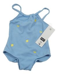 Nové - Světlemodré jednodílné plavky s citrony F&F