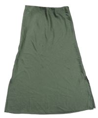 Khaki saténová sukně H&M