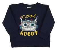 Tmavomodrá mikina s robotem