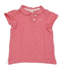 Růžové puntíkaté polo tričko se srdíčkem H&M