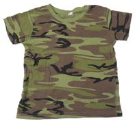 Khaki-hnědo-černé army tričko 